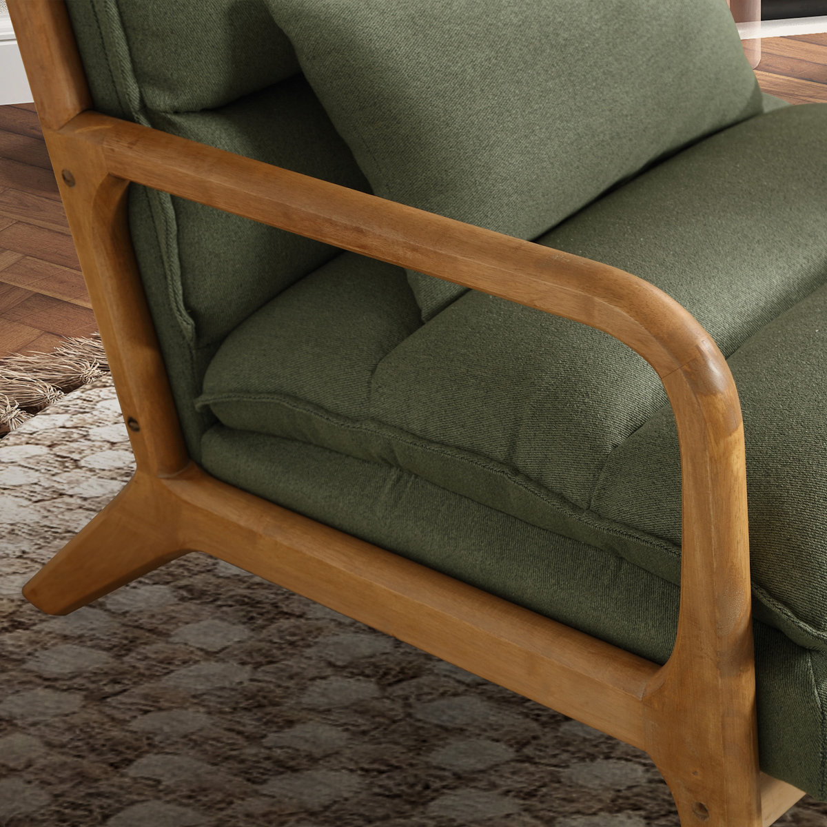 Eimantas 25.79" W Comfort Linen Upholstered Arm Accent Chair With Lumbar Pillow (Set of 2)
